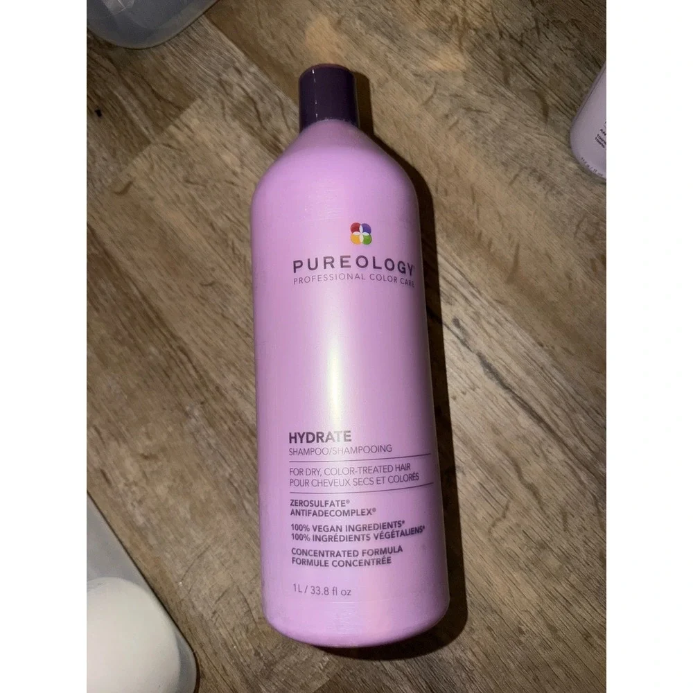 Pureology Hydrate Shampoo 33.8 fl oz Sulfate-Free Vegan hair Care liter dry